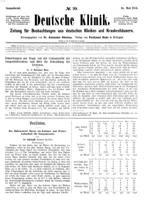 Deutsche Klinik Samstag 16. Mai 1874