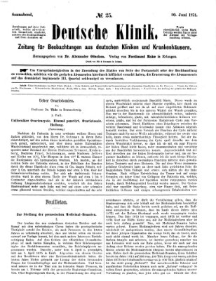 Deutsche Klinik Samstag 20. Juni 1874