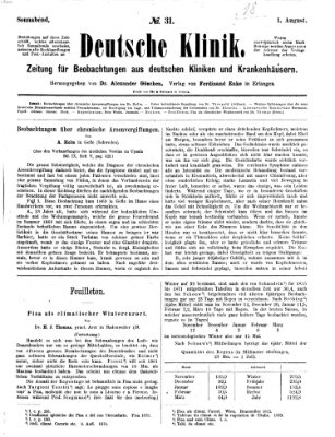 Deutsche Klinik Samstag 1. August 1874