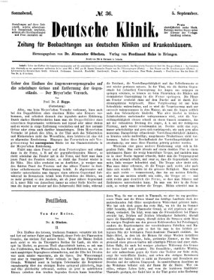 Deutsche Klinik Samstag 5. September 1874