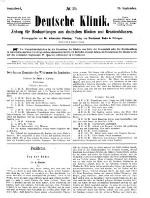 Deutsche Klinik Samstag 26. September 1874