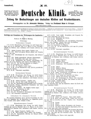 Deutsche Klinik Samstag 3. Oktober 1874