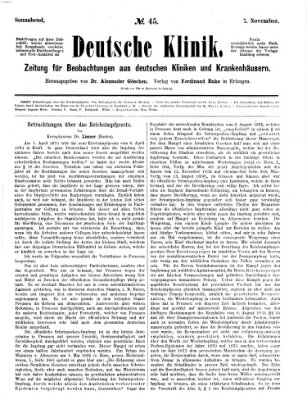 Deutsche Klinik Samstag 7. November 1874