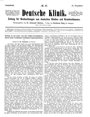 Deutsche Klinik Samstag 21. November 1874