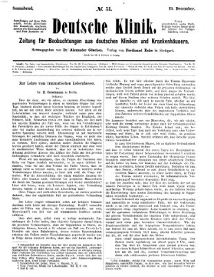 Deutsche Klinik Samstag 19. Dezember 1874