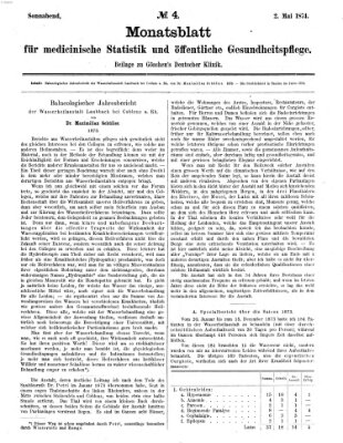 Deutsche Klinik Samstag 2. Mai 1874