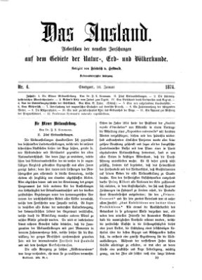 Das Ausland Montag 26. Januar 1874