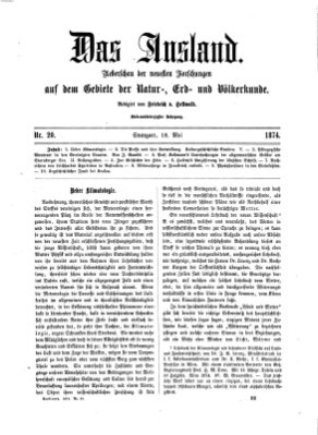 Das Ausland Montag 18. Mai 1874