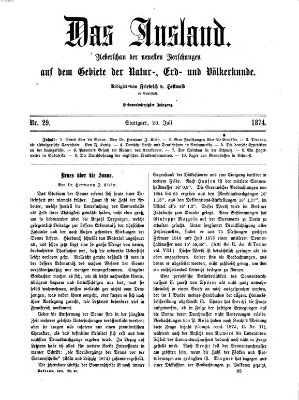 Das Ausland Montag 20. Juli 1874