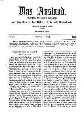 Das Ausland Montag 17. August 1874