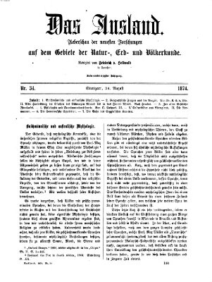 Das Ausland Montag 24. August 1874