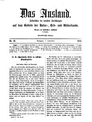 Das Ausland Montag 7. September 1874