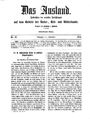 Das Ausland Montag 21. September 1874