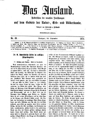 Das Ausland Montag 28. September 1874