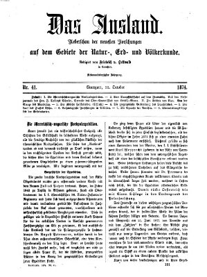 Das Ausland Montag 12. Oktober 1874