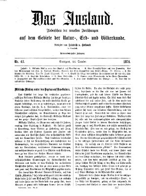 Das Ausland Montag 26. Oktober 1874