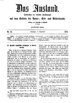 Das Ausland Montag 9. November 1874