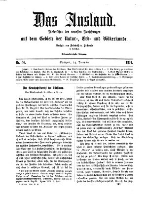 Das Ausland Montag 14. Dezember 1874