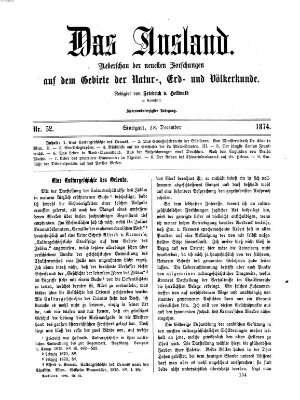 Das Ausland Montag 28. Dezember 1874