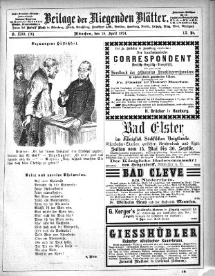 Fliegende Blätter Samstag 18. April 1874