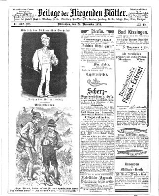 Fliegende Blätter Samstag 28. November 1874