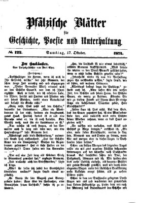 Pfälzische Blätter für Geschichte, Poesie und Unterhaltung (Zweibrücker Wochenblatt) Samstag 17. Oktober 1874