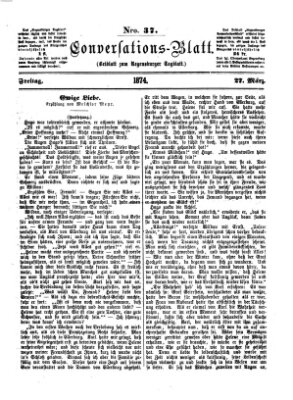 Regensburger Conversations-Blatt (Regensburger Tagblatt) Freitag 27. März 1874