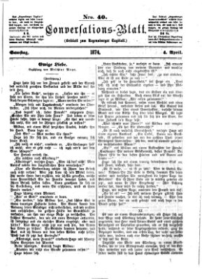 Regensburger Conversations-Blatt (Regensburger Tagblatt) Samstag 4. April 1874