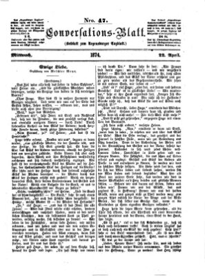 Regensburger Conversations-Blatt (Regensburger Tagblatt) Mittwoch 22. April 1874