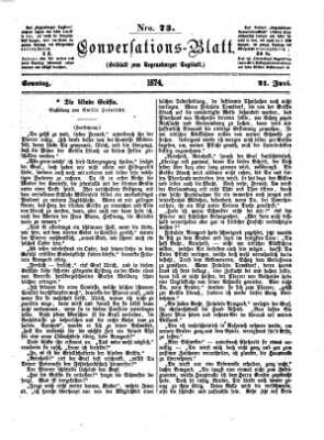 Regensburger Conversations-Blatt (Regensburger Tagblatt) Sonntag 21. Juni 1874