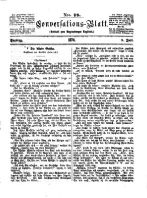 Regensburger Conversations-Blatt (Regensburger Tagblatt) Freitag 3. Juli 1874