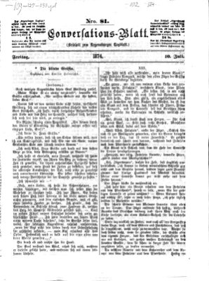 Regensburger Conversations-Blatt (Regensburger Tagblatt) Freitag 10. Juli 1874