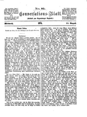 Regensburger Conversations-Blatt (Regensburger Tagblatt) Dienstag 11. August 1874