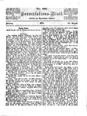 Regensburger Conversations-Blatt (Regensburger Tagblatt) Freitag 28. August 1874