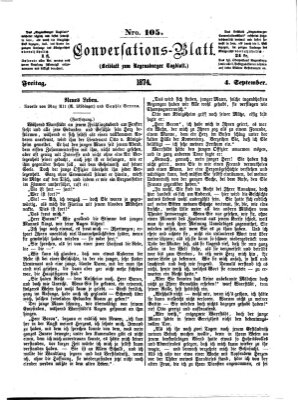 Regensburger Conversations-Blatt (Regensburger Tagblatt) Freitag 4. September 1874