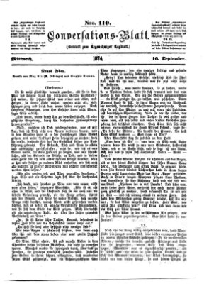 Regensburger Conversations-Blatt (Regensburger Tagblatt) Mittwoch 16. September 1874