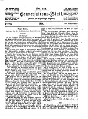 Regensburger Conversations-Blatt (Regensburger Tagblatt) Freitag 18. September 1874