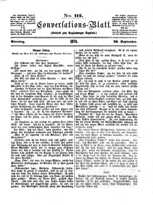 Regensburger Conversations-Blatt (Regensburger Tagblatt) Sonntag 20. September 1874