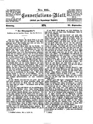 Regensburger Conversations-Blatt (Regensburger Tagblatt) Sonntag 27. September 1874