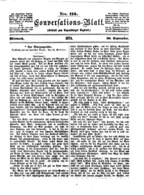 Regensburger Conversations-Blatt (Regensburger Tagblatt) Mittwoch 30. September 1874