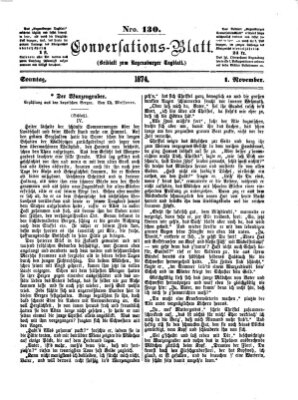 Regensburger Conversations-Blatt (Regensburger Tagblatt) Sonntag 1. November 1874