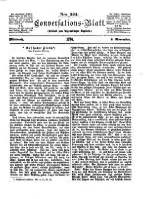 Regensburger Conversations-Blatt (Regensburger Tagblatt) Mittwoch 4. November 1874