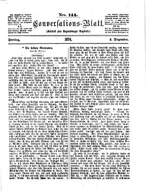 Regensburger Conversations-Blatt (Regensburger Tagblatt) Freitag 4. Dezember 1874