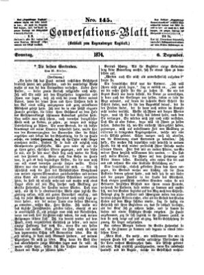 Regensburger Conversations-Blatt (Regensburger Tagblatt) Sonntag 6. Dezember 1874