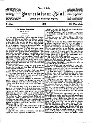 Regensburger Conversations-Blatt (Regensburger Tagblatt) Freitag 18. Dezember 1874