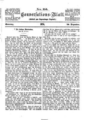 Regensburger Conversations-Blatt (Regensburger Tagblatt) Sonntag 20. Dezember 1874