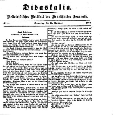 Didaskalia Sonntag 11. Januar 1874