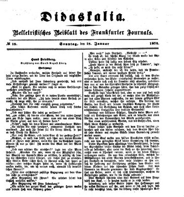 Didaskalia Sonntag 18. Januar 1874