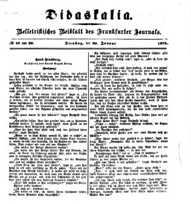 Didaskalia Dienstag 20. Januar 1874