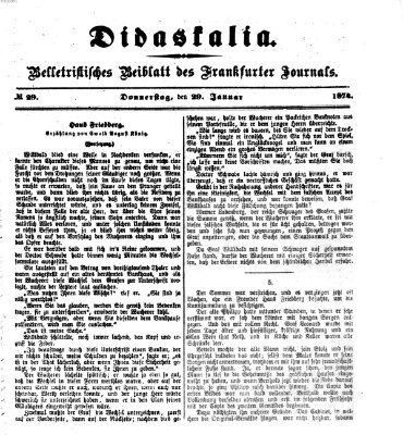 Didaskalia Donnerstag 29. Januar 1874